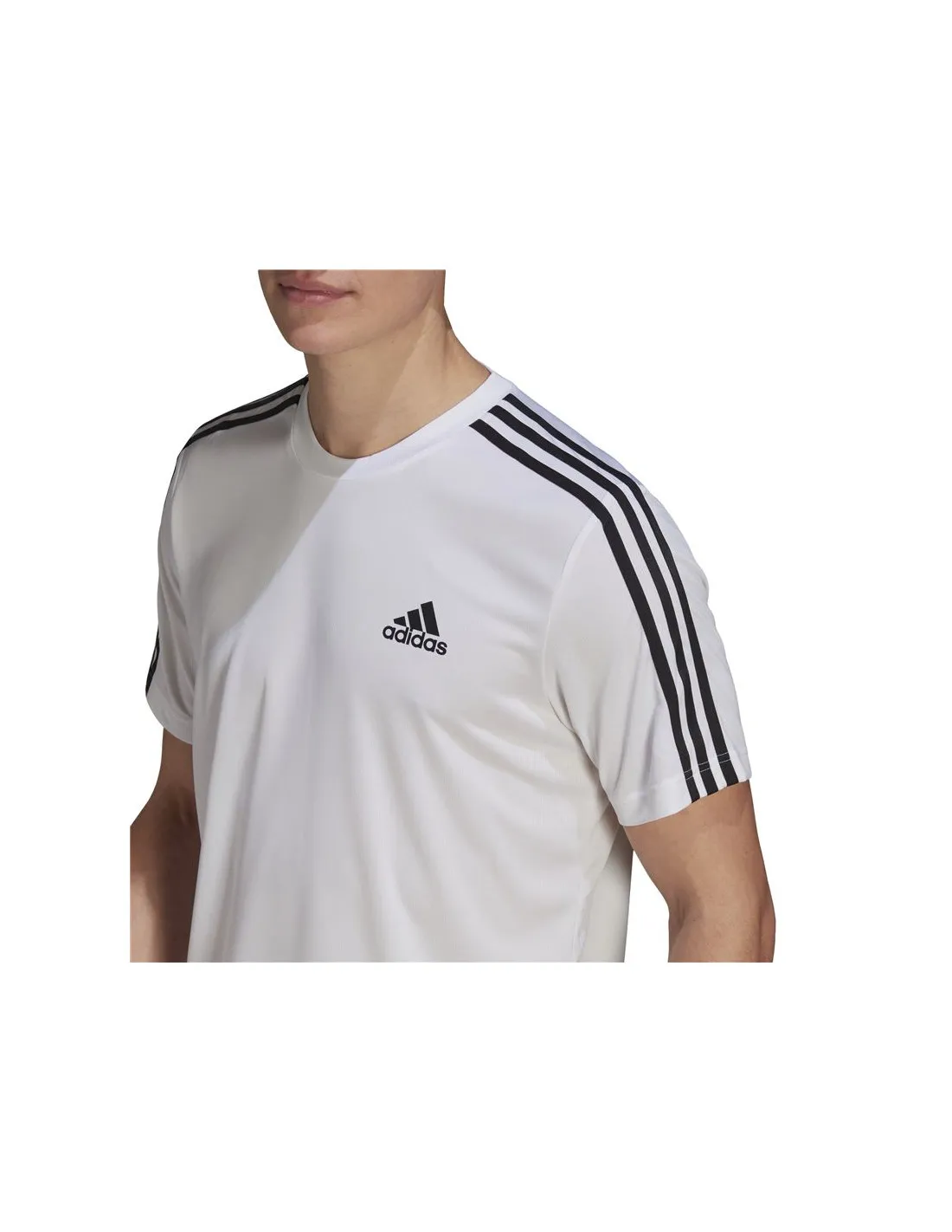 Camiseta Adidas Aeroready D2M Sport 3 Bandas M White