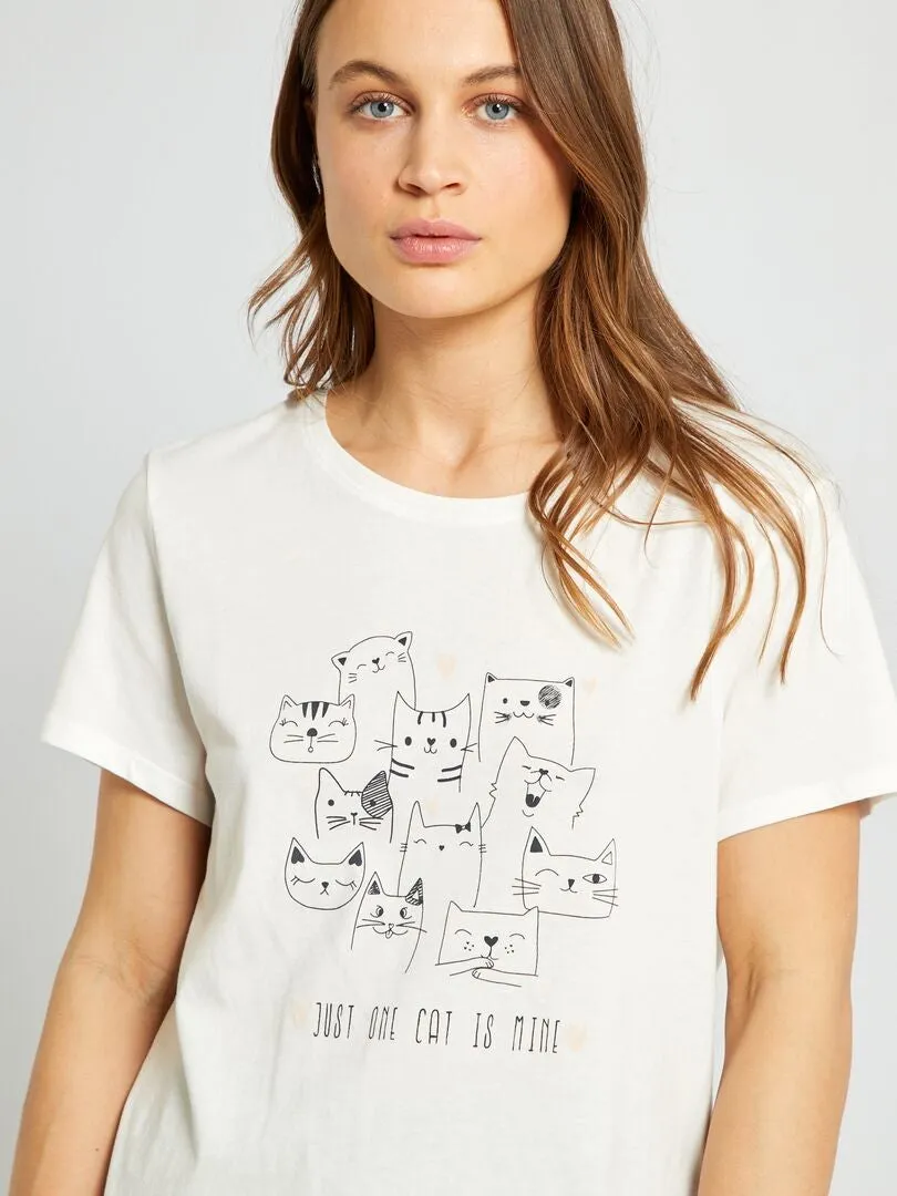 CAMISETA DE PUNTO  BLANCO