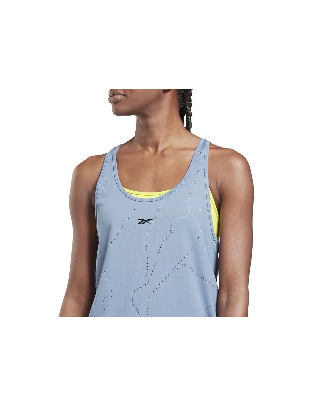 Camiseta sin mangas Reebok United By Fitness Perforated W Blue Slate