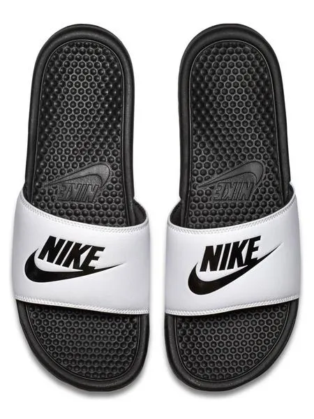chanclas nike benassi  blanco/negro hombre