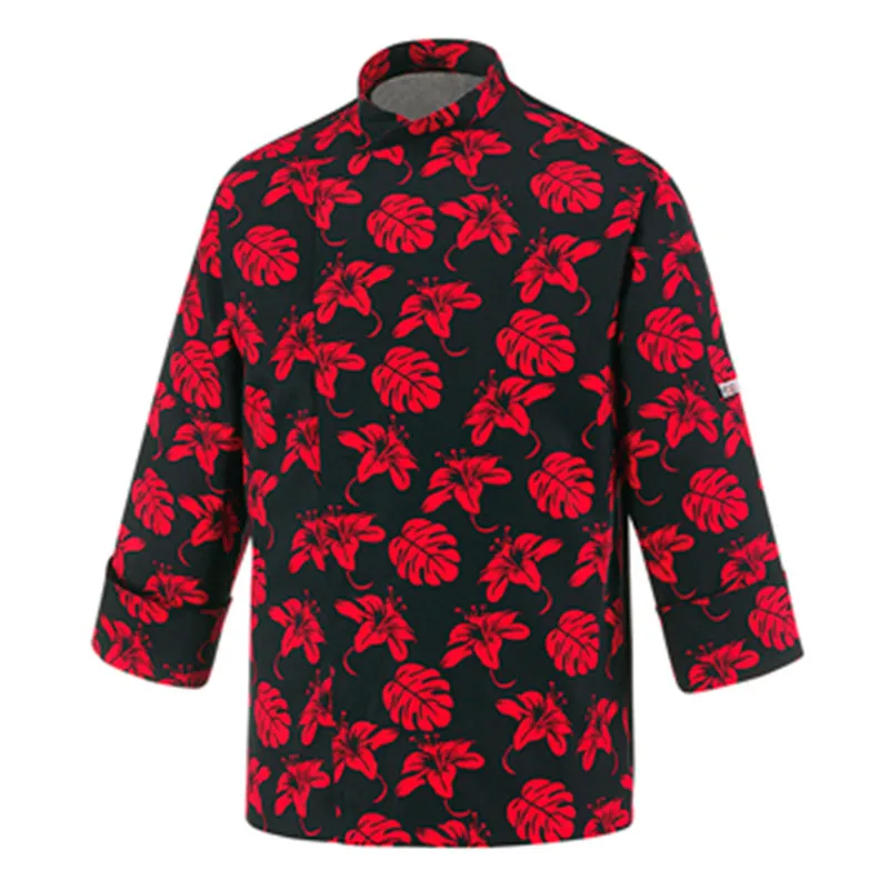 CHAQUETA CHEF IBISCUS CON CORCHETES  EGOCHEF