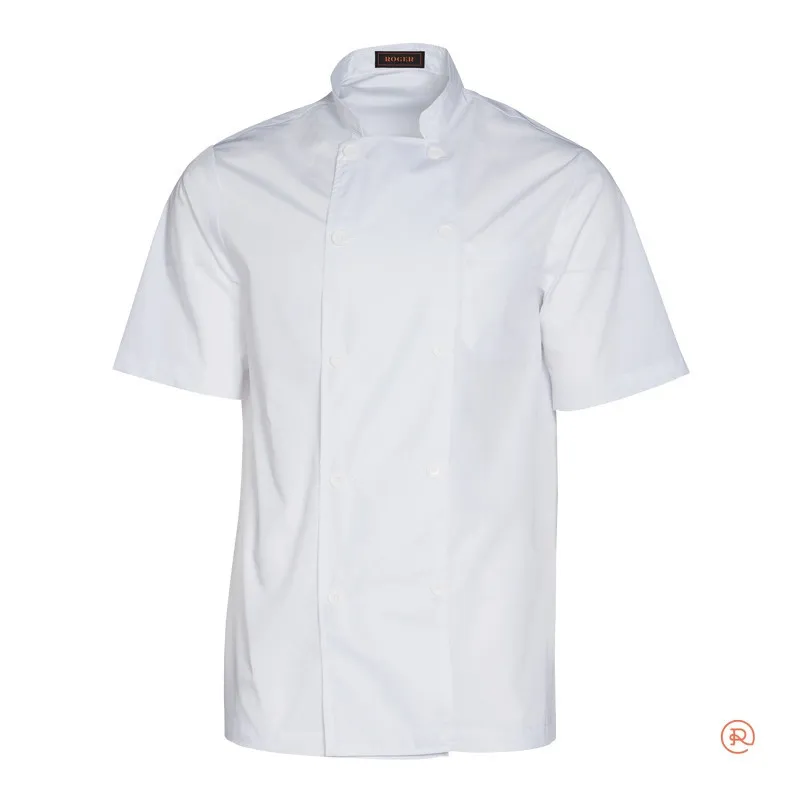 CHAQUETA COCINA UNISEX BLANCA MANGA CORTA BOTONES DANIYA  ROGER