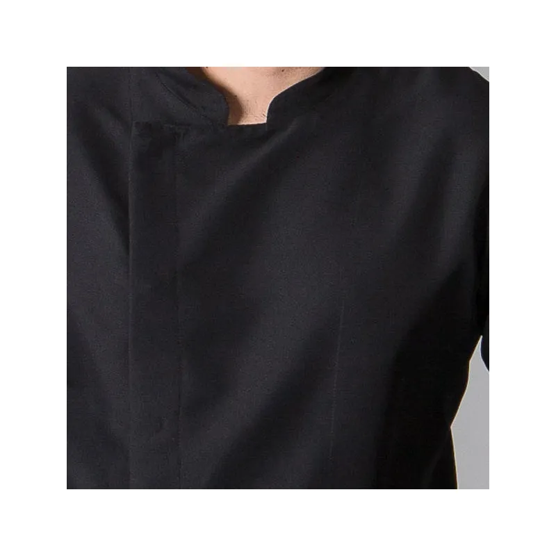 CHAQUETA COCINA VIDAL DE MICROFIBRA NEGRA  GARY'S