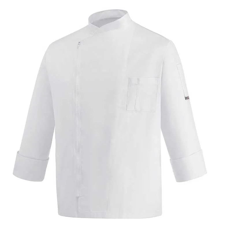 CHAQUETA COCINERO BLANCA CON CREMALLERA  EGOCHEF