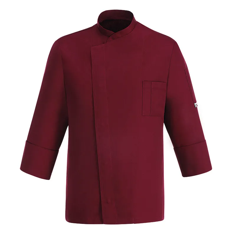 CHAQUETA DE COCINA BURDEOS CON CORCHETES CHEAP  EGOCHEF