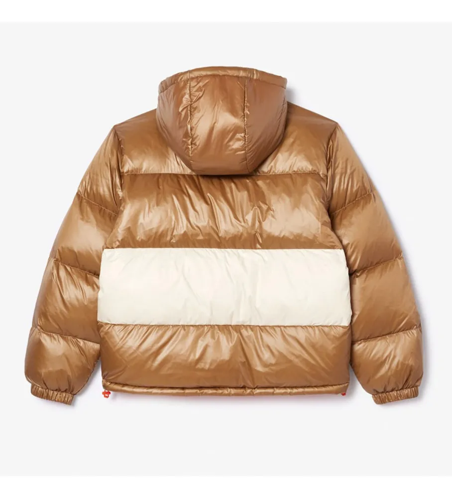 Chaqueta de plumón reversible block marrón