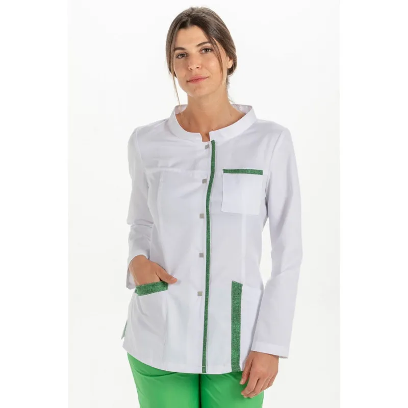 CHAQUETA ENTALLADA DE MANGA LARGA CONTRASTE JASPEADO VERDE DYNEKE