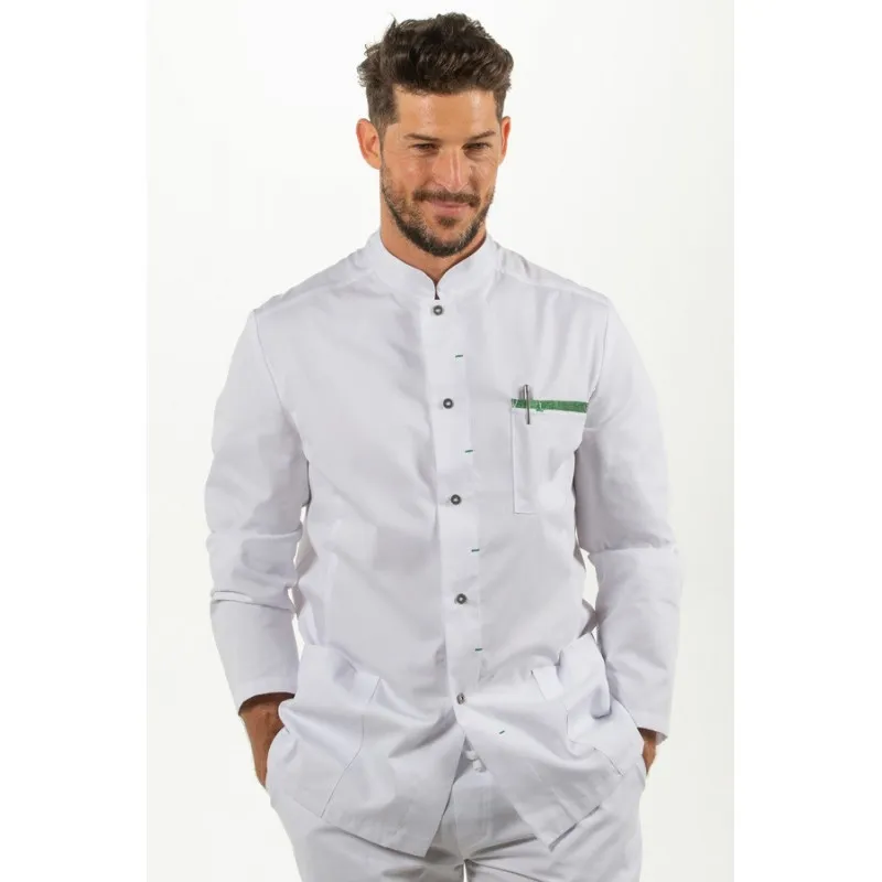 CHAQUETA LABORAL DE HOMBRE MANGA LARGA CONTRASTE VERDE JASPEADO  DYNEKE
