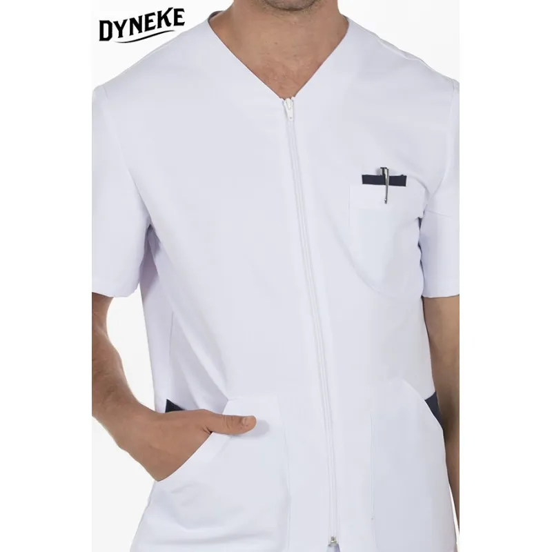 CHAQUETA LABORAL HOMBRE MICROFIBRA MANGA CORTA DETALLE MARINO  DYNEKE