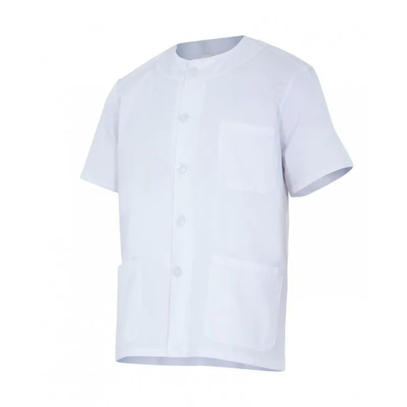 CHAQUETA PIJAMA MANGA CORTA BLANCA CON BOTONES  VELILLA