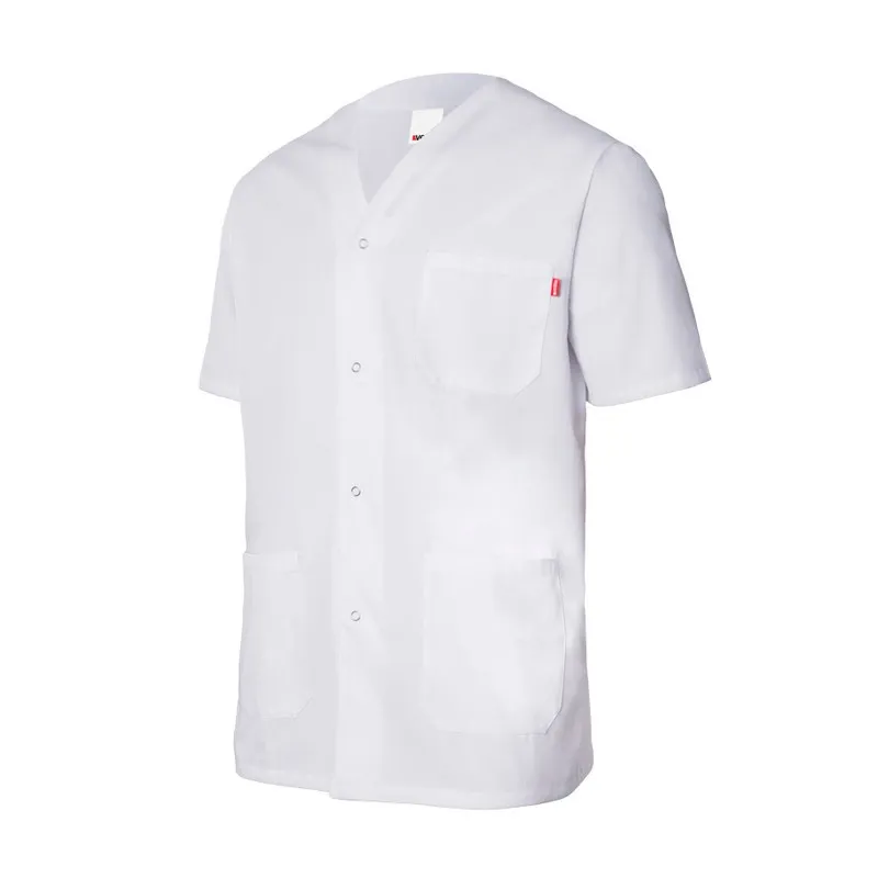 CHAQUETA PIJAMA MANGA CORTA BLANCA CON CORCHETES  VELILLA