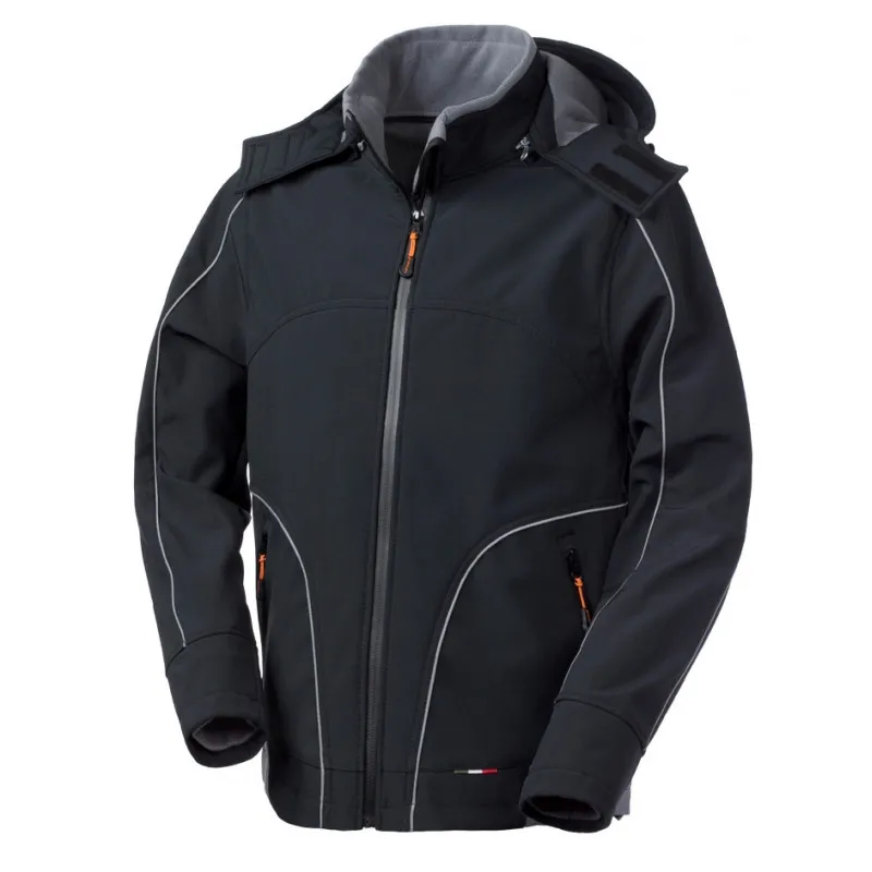CHAQUETA SOFTSHELL NEGRA CON CAPUCHA NYBORG  ROSSINI