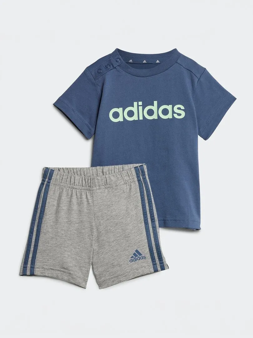 CONJUNTO DE CAMISETA + SHORT 'ADIDAS'  2 PIEZAS  GRIS