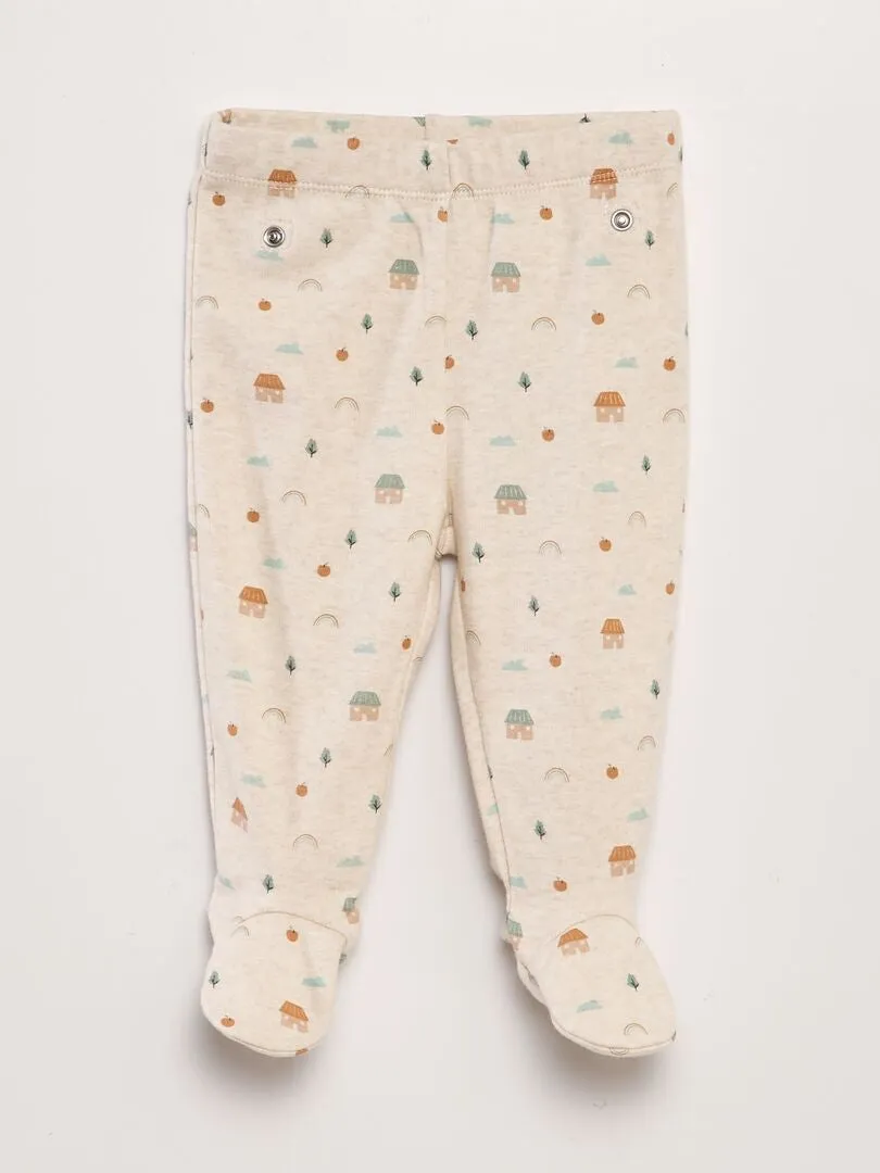 CONJUNTO DE PIJAMA DE PUNTO  BEIGE