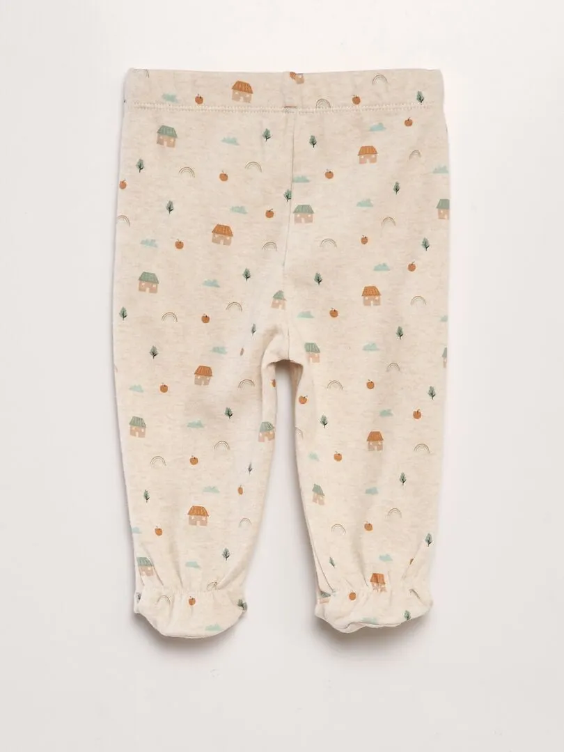 CONJUNTO DE PIJAMA DE PUNTO  BEIGE