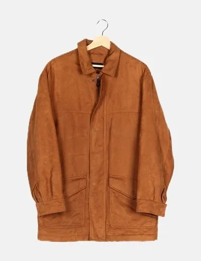 Cortefiel Abrigo camel texturizado