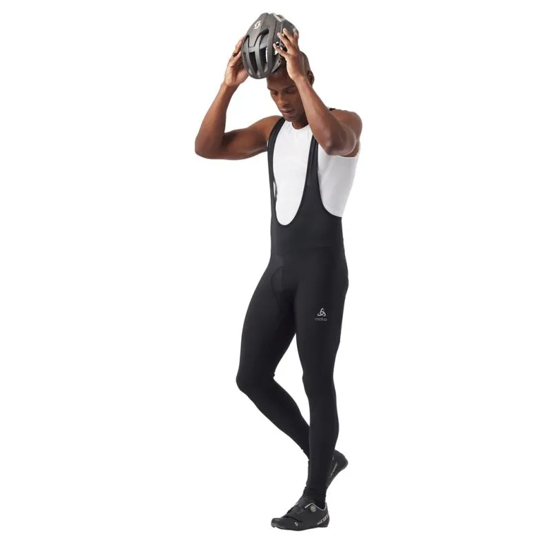 Culotte con tirantes para hombre Odlo Zeroweight Ceramiwarm (Negro)