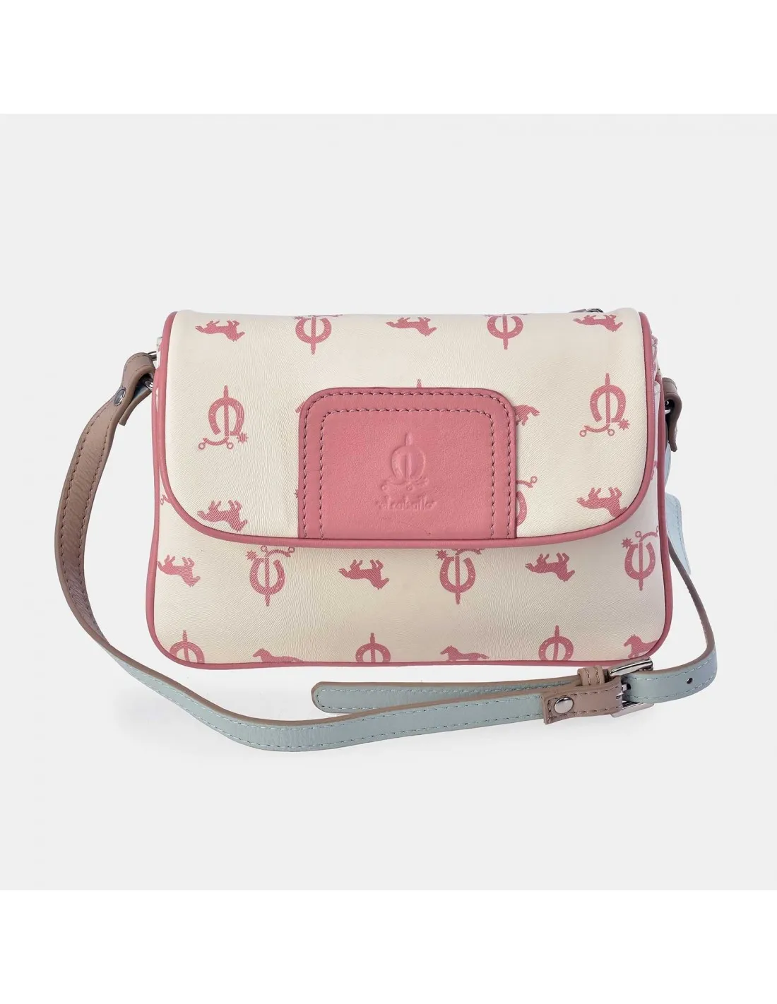 EL CABALLO Bolso con bandolera y solapa para mujer calidad lona y piel