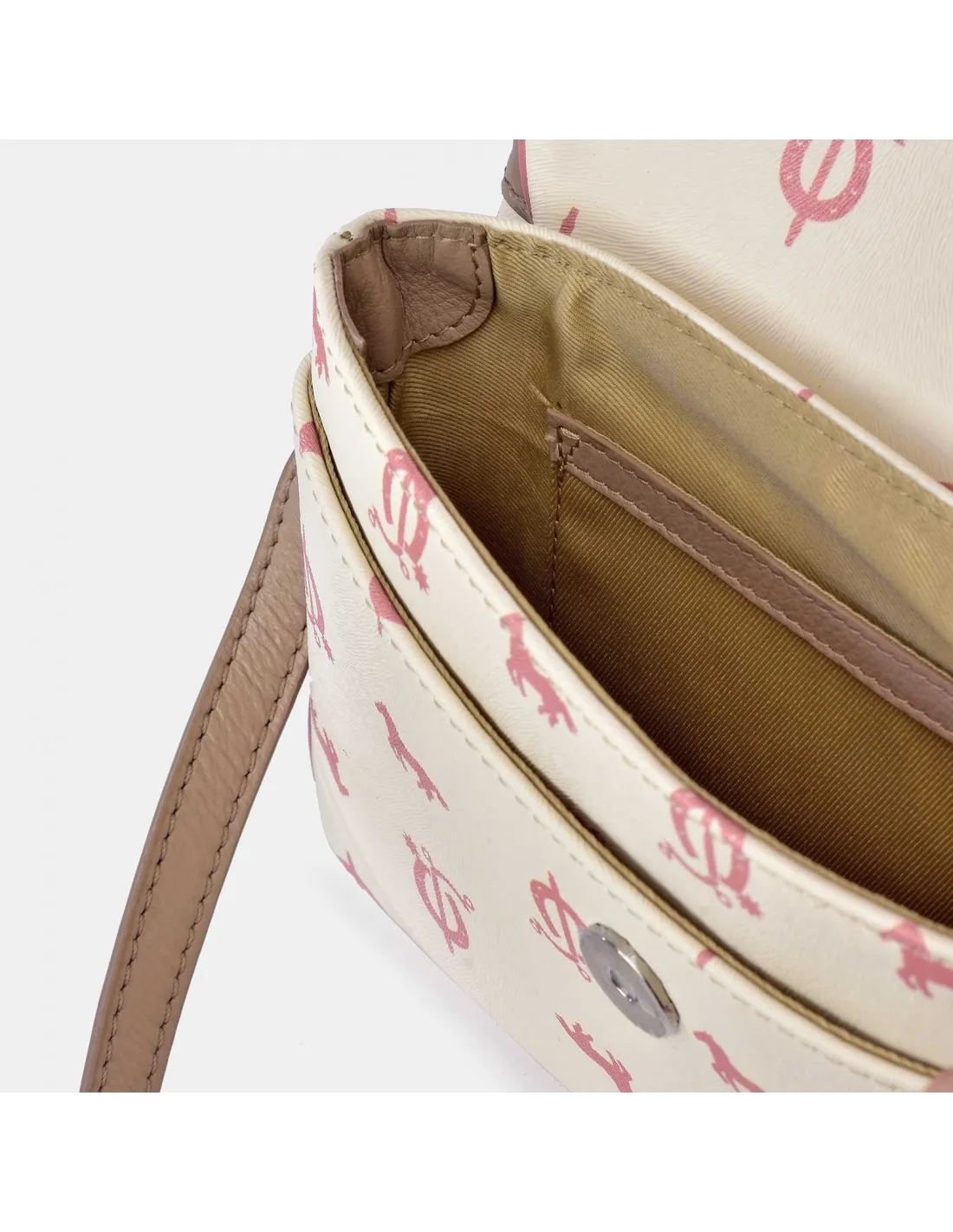 EL CABALLO Bolso con bandolera y solapa para mujer calidad lona y piel