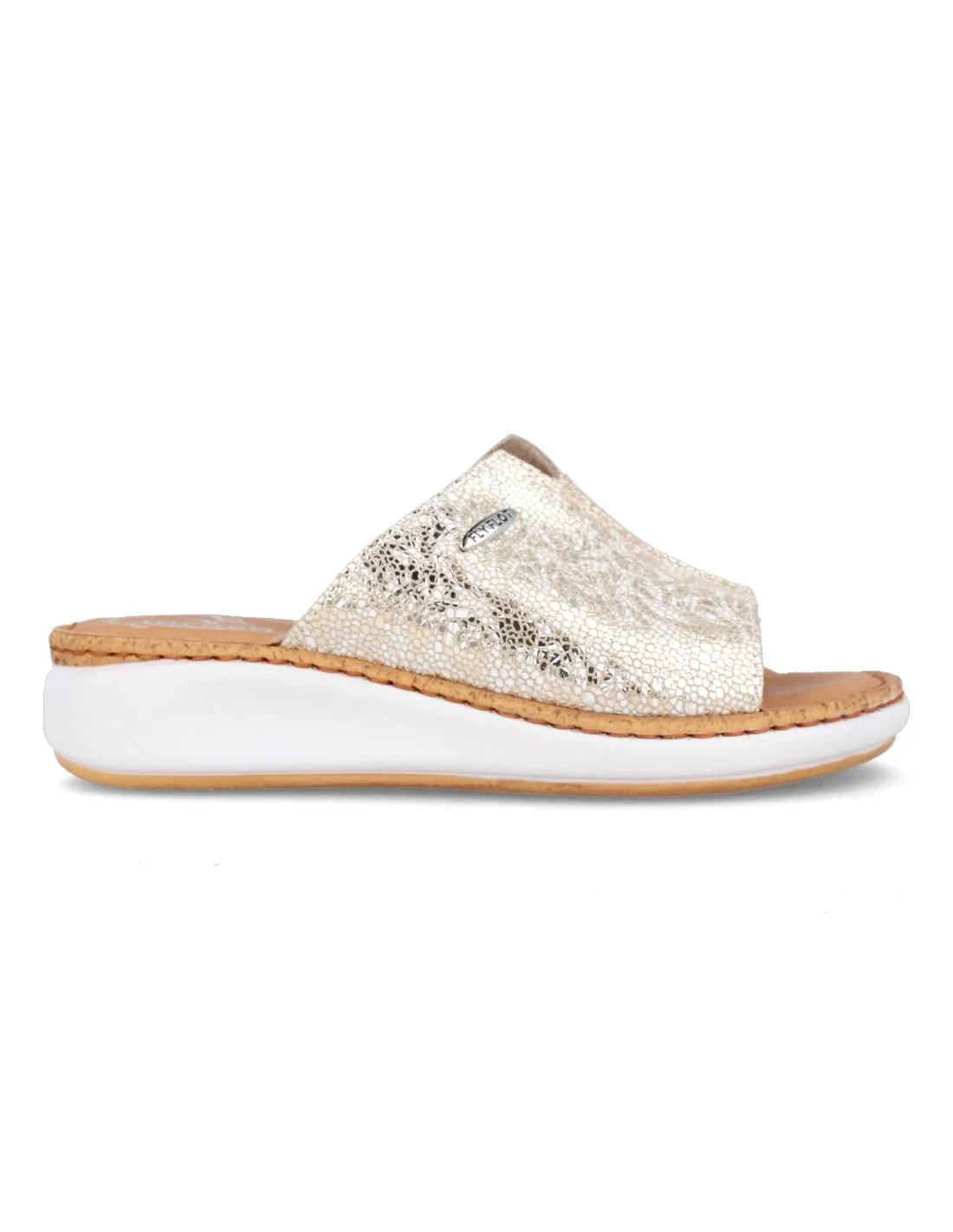 FLY FLOT  SANDALIA ZUECO MUJER BEIGE SERPIENTE