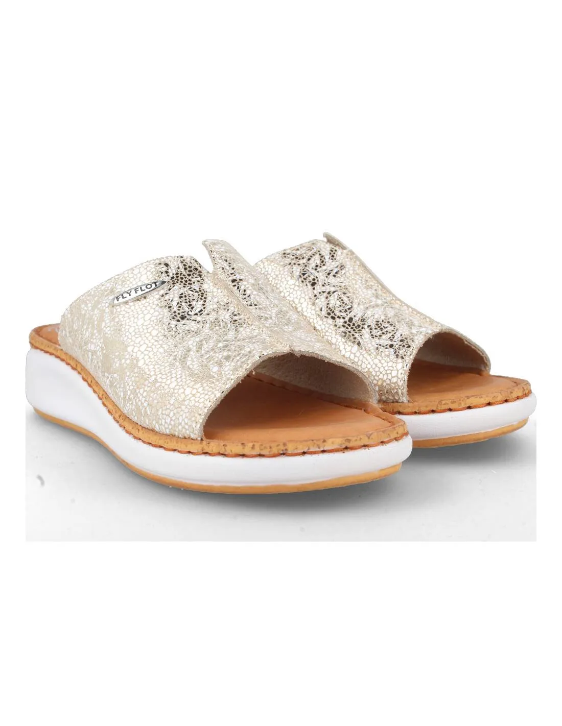FLY FLOT  SANDALIA ZUECO MUJER BEIGE SERPIENTE