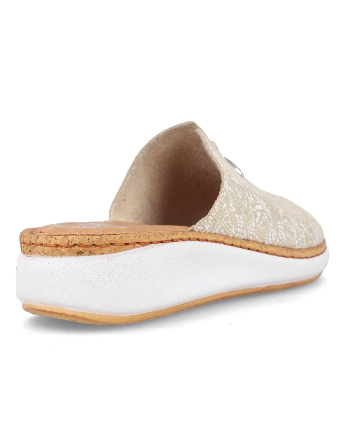 FLY FLOT  SANDALIA ZUECO MUJER BEIGE SERPIENTE