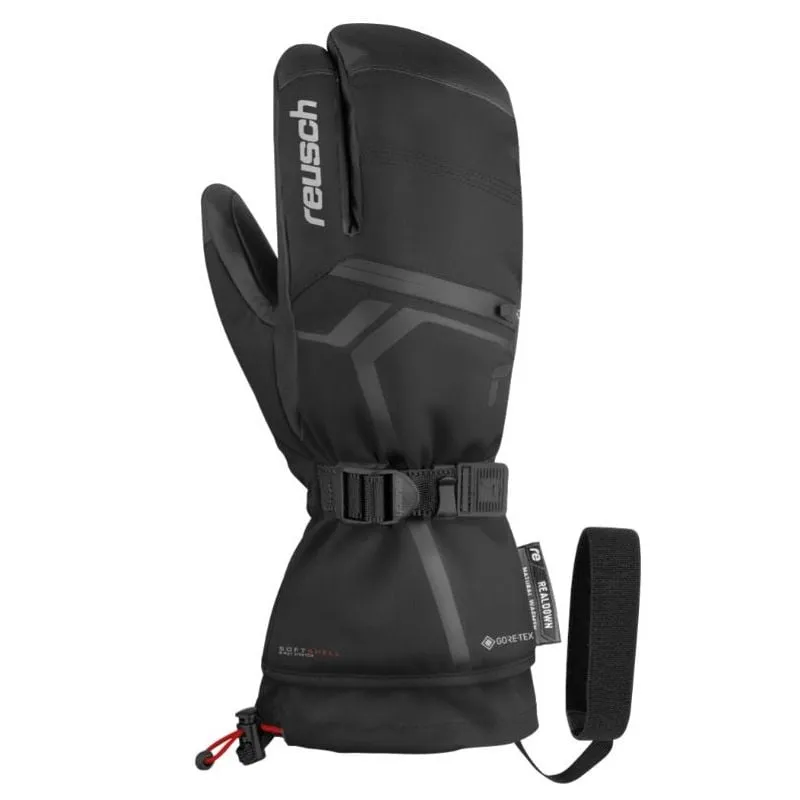 Guantes de 3 dedos REUSCH Down Spirit GTX Lobster (negro/plata)