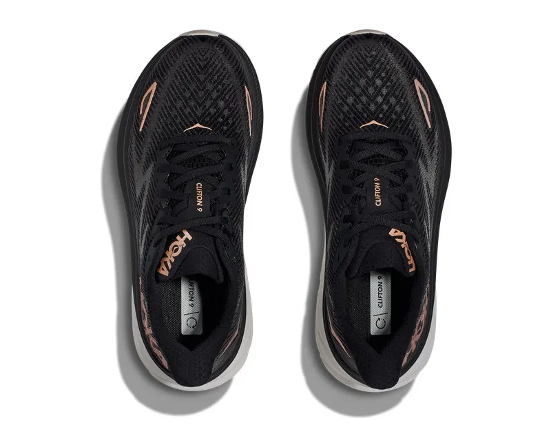 Hoka CLIFTON 9 Mujer Black / Rose Gold
