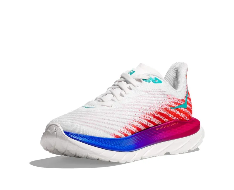 Hoka MACH 5 Mujer WHITE/FLAME