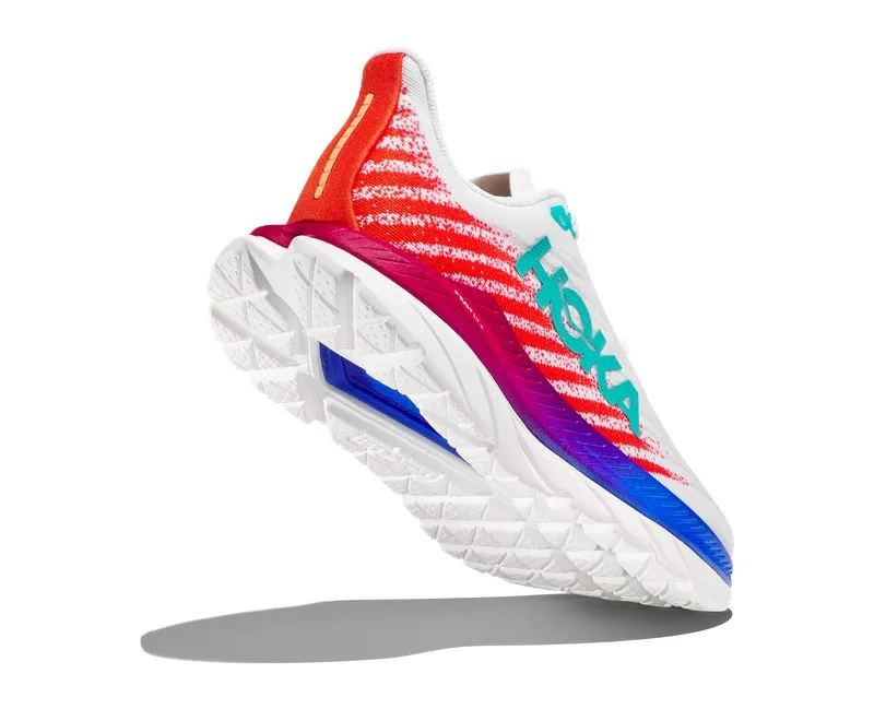 Hoka MACH 5 Mujer WHITE/FLAME