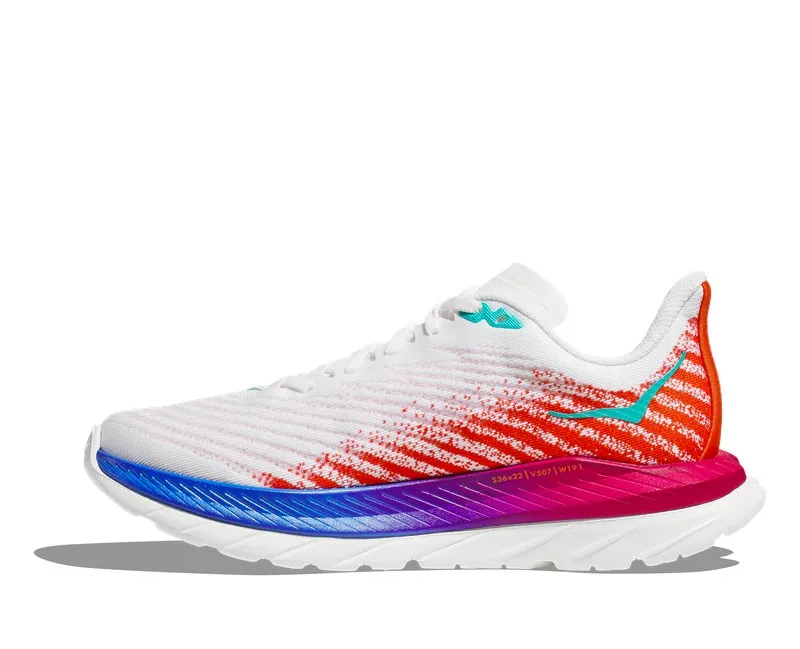 Hoka MACH 5 Mujer WHITE/FLAME