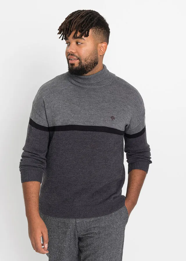 JERSEY DE CUELLO ALTO GRISNEGROANTRACITA JASPEADO