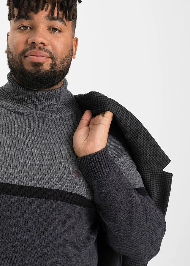 JERSEY DE CUELLO ALTO GRISNEGROANTRACITA JASPEADO