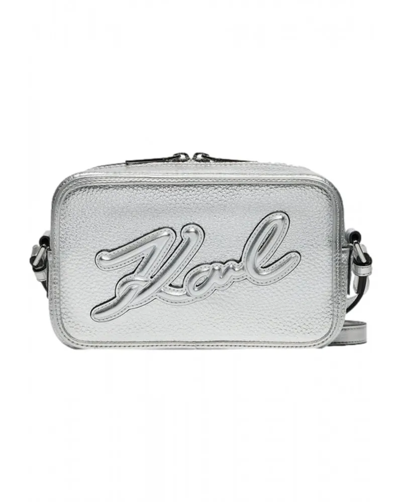KARL LAGERFELD  BOLSO CAMERA BAG CON LOGO K/SKUARE PLATA