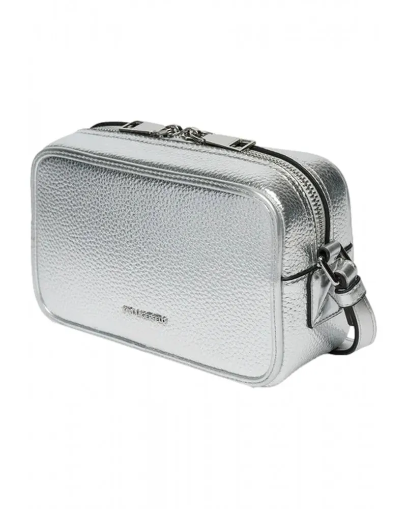 KARL LAGERFELD  BOLSO CAMERA BAG CON LOGO K/SKUARE PLATA