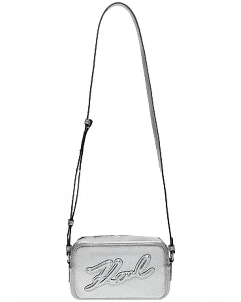 KARL LAGERFELD  BOLSO CAMERA BAG CON LOGO K/SKUARE PLATA