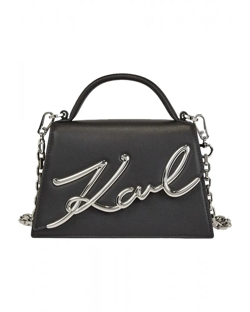KARL LAGERFELD  BOLSO CROSSBODY PEQUEñO CON LOGO K/SIGNATURE PLATEADO