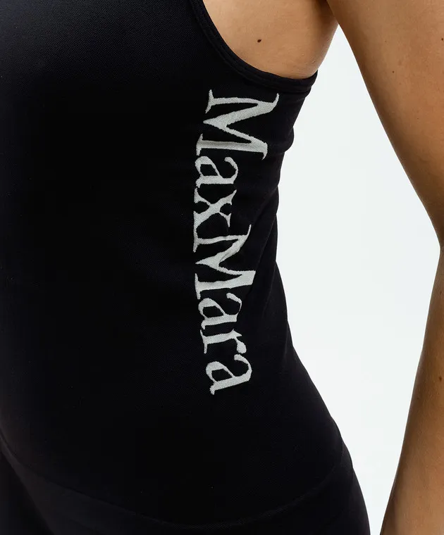 Max Mara Black top FORTUNA with logo pattern