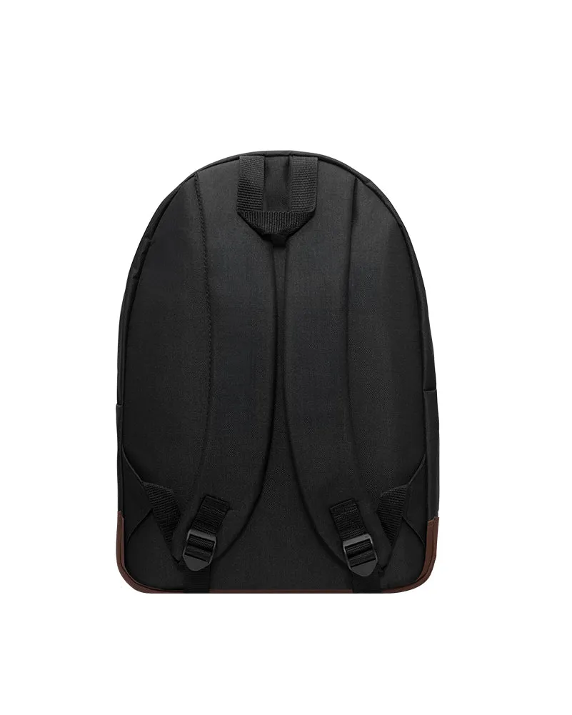 MOCHILA BASSIC BLACK CON CUERINA CAF