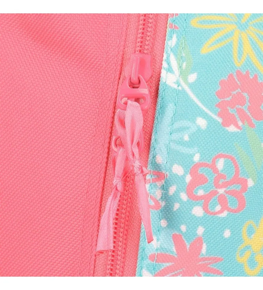 Mochila Escolar 40cm con Carro Roll Road My little Town rosa