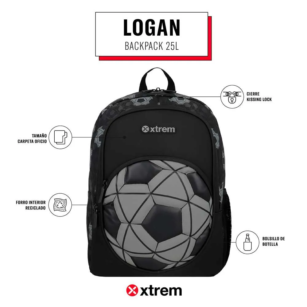 Mochila Xtrem Logan 5XT Fútbol Negro