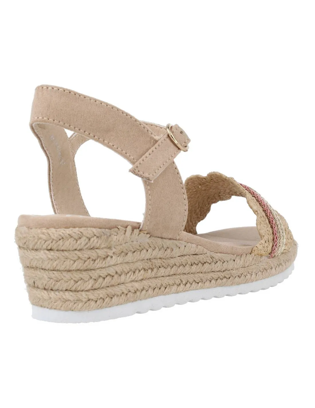 MUSTANG  SANDALIA NIñA CUñA ONDAS BEIGE