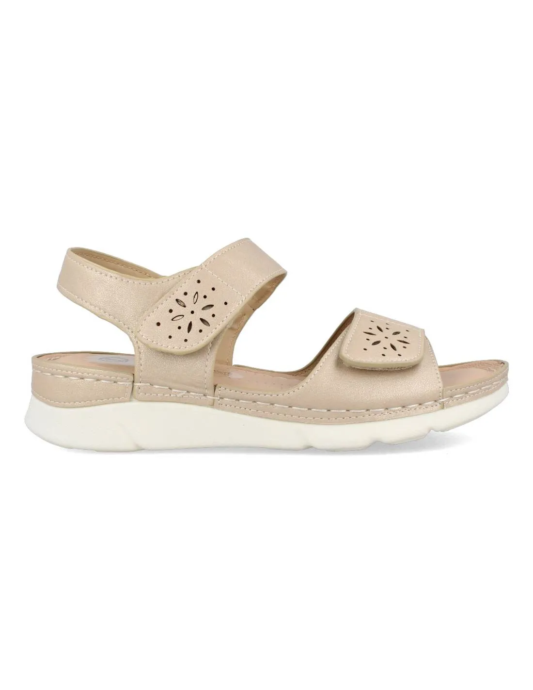 MYSOFT  SANDALIA VELCROS BEIGE
