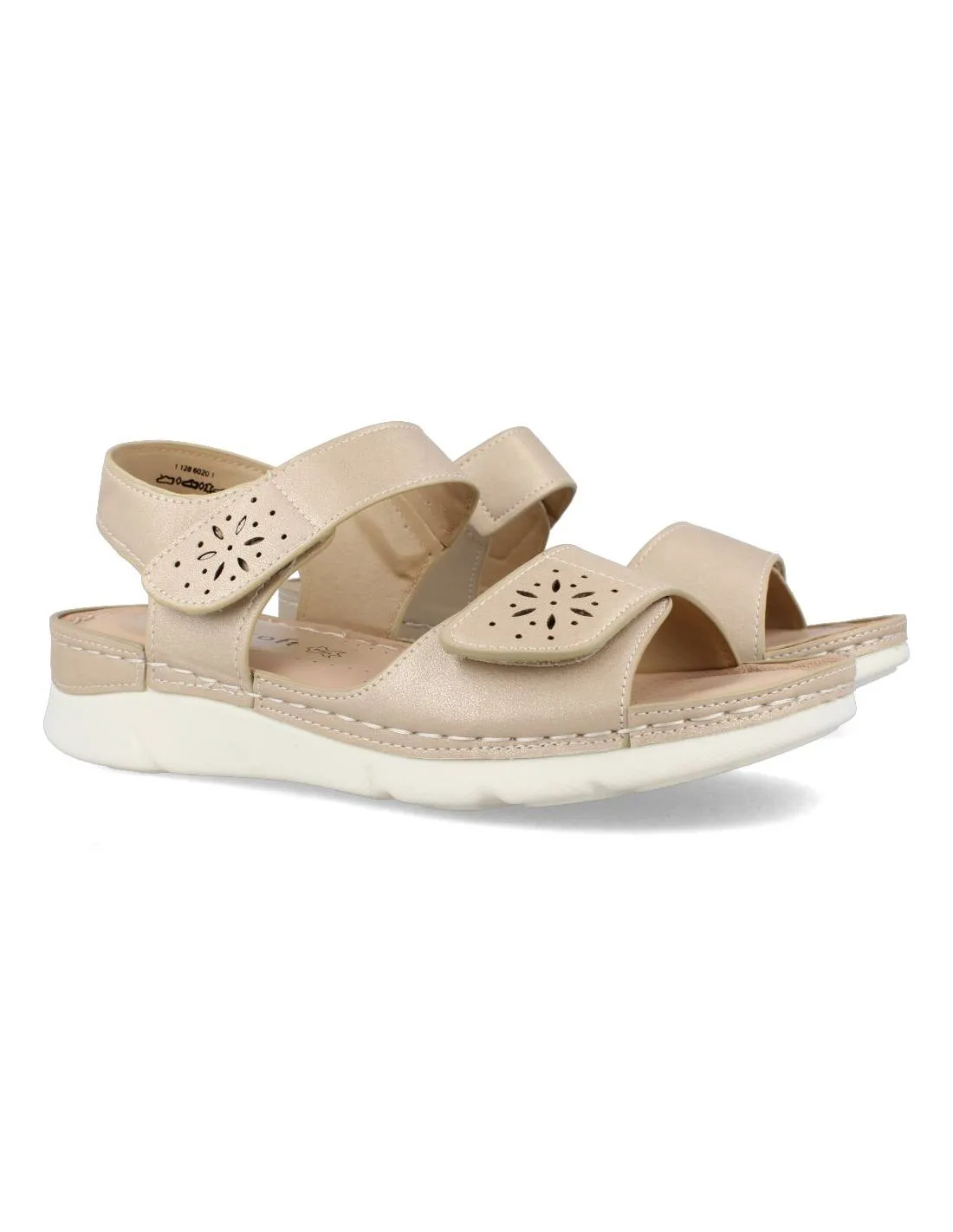 MYSOFT  SANDALIA VELCROS BEIGE