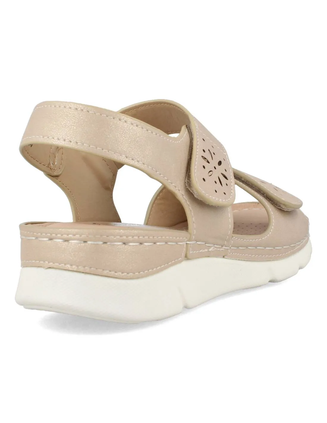 MYSOFT  SANDALIA VELCROS BEIGE