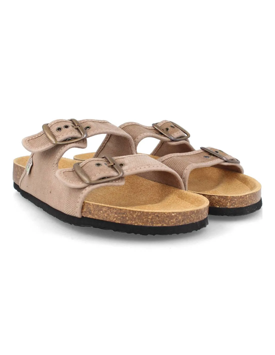 NATURAL WORLD  SANDALIA BIO DOBLE HEBILLA BEIGE