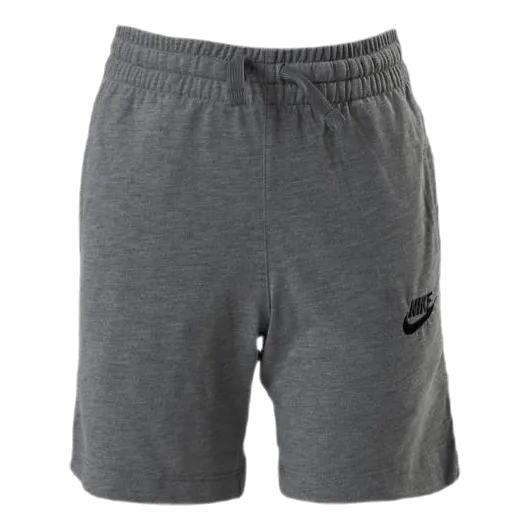 Nike Sportswear Big Kids' (Boys') Jersey Shorts CARBON HEATHER/BLACK/BLACK