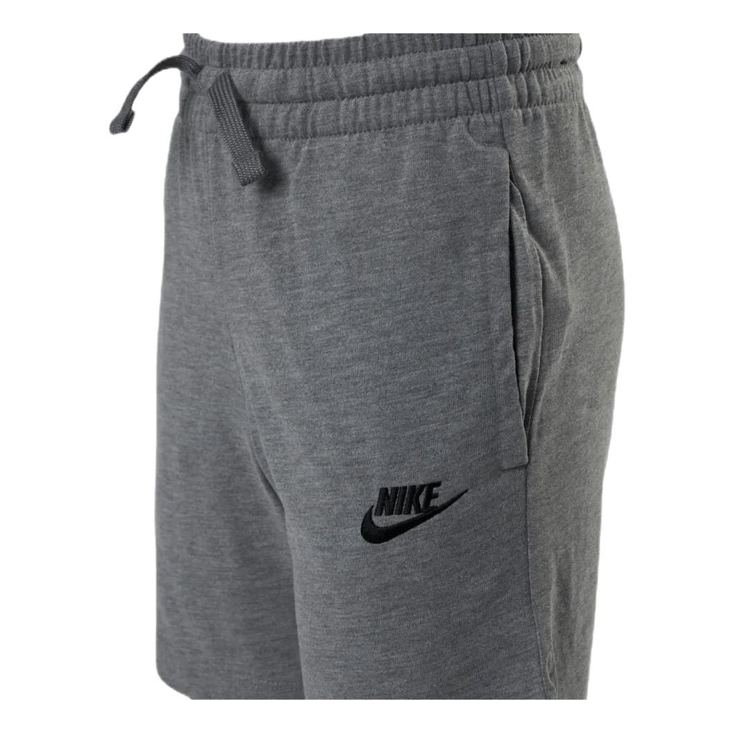 Nike Sportswear Big Kids' (Boys') Jersey Shorts CARBON HEATHER/BLACK/BLACK