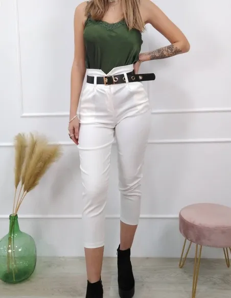 Pantalón blanco alto