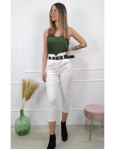 Pantalón blanco alto